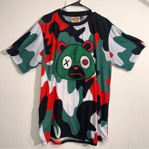 Retro Label T-Shirt 3XL SS Embroidered Camo Hip-hop Streetwear Casual Rap Trendy